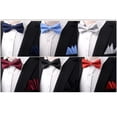 thumbnail image 2 of Bow Ties for Men Solid Color Self Tie Bow Tie Pocket Square Set Classic Formal Bowties for Tuxedo Wedding Party, 2 of 2