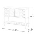 thumbnail image 2 of Buffet Table with Cabinet Table, Free Standing Kitchen Storage Sideboard Dining Buffet Server Cabinet, 45.2'' Console Table Sofa Table 6 Drawers, 1 Cabinets and 1 Bottom Shelf-Sage, 2 of 7