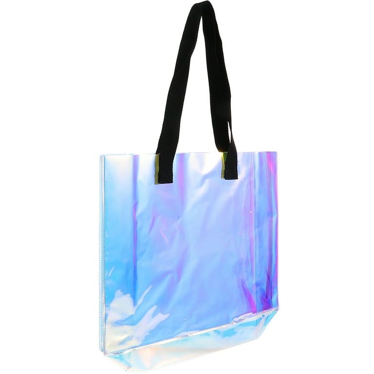 2 Pieces Sunglass Pouch Iridescent Tote Bag Clear Gift Bags Holographic Handbag Shopping PVC Colorful Walmart