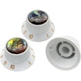 thumbnail image 2 of 3 Abalone Top White Electric Guitar Control Speed Dial Knobs White ST Metric, 2 of 12