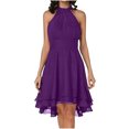 thumbnail image 1 of ICHUANYI Clearance Women's Summer Fashion Round Neck Sleeveless Long Dress Sleeveless Round Neck Knee Length Dress(Purple, M) ICHUANYI WER2023081005608, 1 of 5