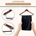 thumbnail image 5 of BP4U 6-Pack Premium Wide Shoulder Wooden Suit Hangers, Heavy-Duty Non-Slip Solid Wood Coat Hangers with Locking Bar for Suits & Coats(Walnut), 5 of 6