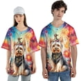 thumbnail image 4 of Hello 2025 Yorkshire Terrier Celebrates Happy New Year Firework Balloon All Over Print 3D Baseball Shirt Yorkie Dog Lover Gifts Softball Sport - 02024, 4 of 6