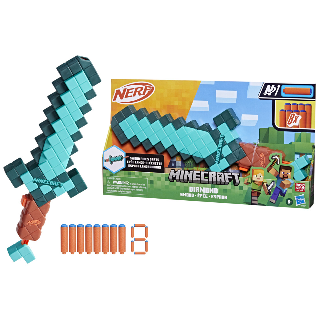 Nerf Minecraft Diamond Sword Dart Blaster with 8 Darts photo 1
