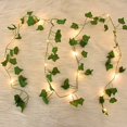 thumbnail image 5 of 2/5/10M Silk Leaves Fake Creeper Green Leaf Ivy Vine LED String Lights for Home Wedding Hanging Garland Artificial Plants Decor, 5 of 9