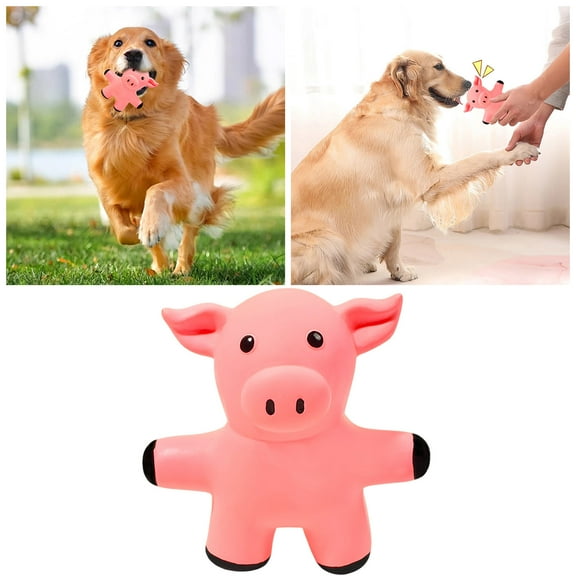 Dog Chew Toys Squeaky Interactive Pig Shape Pet Chewing Toy for Puppies Teething Biting Durable TPR Latex Indoor Outdoor Play