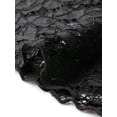 thumbnail image 5 of INSPIRE CHIC Women's Floral Lace Ruffle Hem Open Front Half Sleeve Lightweight Bolero Shrug XS Black, 5 of 6