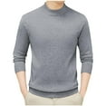 thumbnail image 2 of Pisexur Chandails Hommes Doux et Confortables Chandails d'Automne Hommes Décontractés à la Mode Chandail Uni Manches Longues Col Rond Blouse Chandail Gris,2TG, 2 of 5