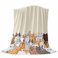thumbnail image 6 of Cartoon Cat Blanket Soft Cozy Warm Twin Blanket for Bed, Plush Fuzzy Flannel Fleece Blankets for Sofa, Modern Simple Funny Cute Animals Art Throw Blankets for Couch, Gifts for Men, 60"x80", 6 of 9