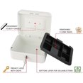 thumbnail image 2 of Medium Cash Box with Money Tray,Small Safe Lock Box with Key,Cash Drawer,7.87"x 6.30"x 3.54" White Medium-White, 2 of 6
