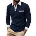 thumbnail image 3 of Generic Mens Casual Polo Shirts Casual Long Sleeve Button Golf Slim Fit Shirt Classic Spring Fall Collared Stylish Tops, 3 of 7