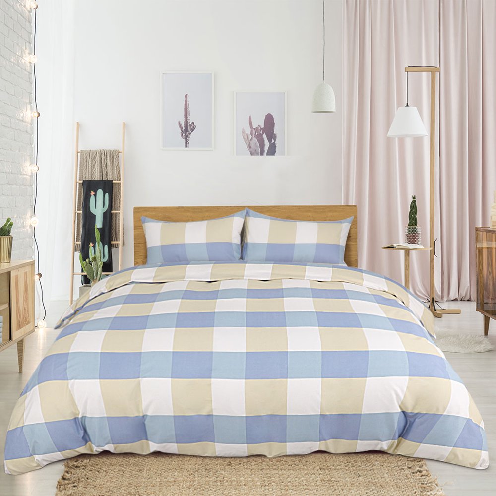 Bedding Duvet Cover Set Checkered Duvet Cover Sets (No Duvet) Soft