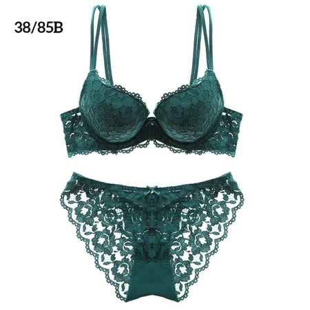 

Lace Bra Set Push up Adjustable Girls Hollow Lingerie Underwear Breathable