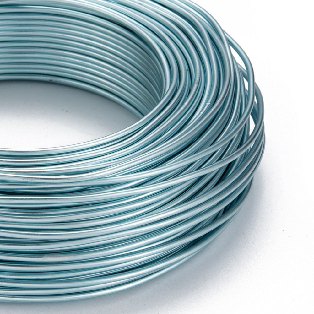 Anodized Aluminum Wire Bendable Metal Craft Wire Flexible Craft Wire for Beading Jewelry Craft Making Pale Turquoise 12 Gauge 2.0mm 55m/500g