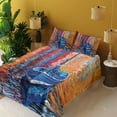 thumbnail image 2 of Ambesonne Nautical Fitted & Top Sheet Set with Shams, Dark Sea Fishing Boat, Multicolor, 2 of 5