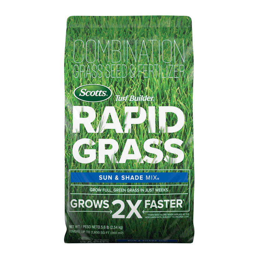 Scotts Turf Builder Rapid Grass Sun & Shade Mix, 5.6 lbs., Seed & Fertilizer