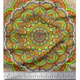 thumbnail image 1 of Soimoi Polyester Crepe Fabric Moroccan & Mandala Kaleidoscope Print Fabric by The Yard 52 Inch Wide, 1 of 3