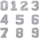 thumbnail image 1 of Pegatinas de números con diamantes de imitación brillantes, del 0 al 9, de 2,7 pulgadas de alto, autoadhesivas, para planchar., 1 of 5