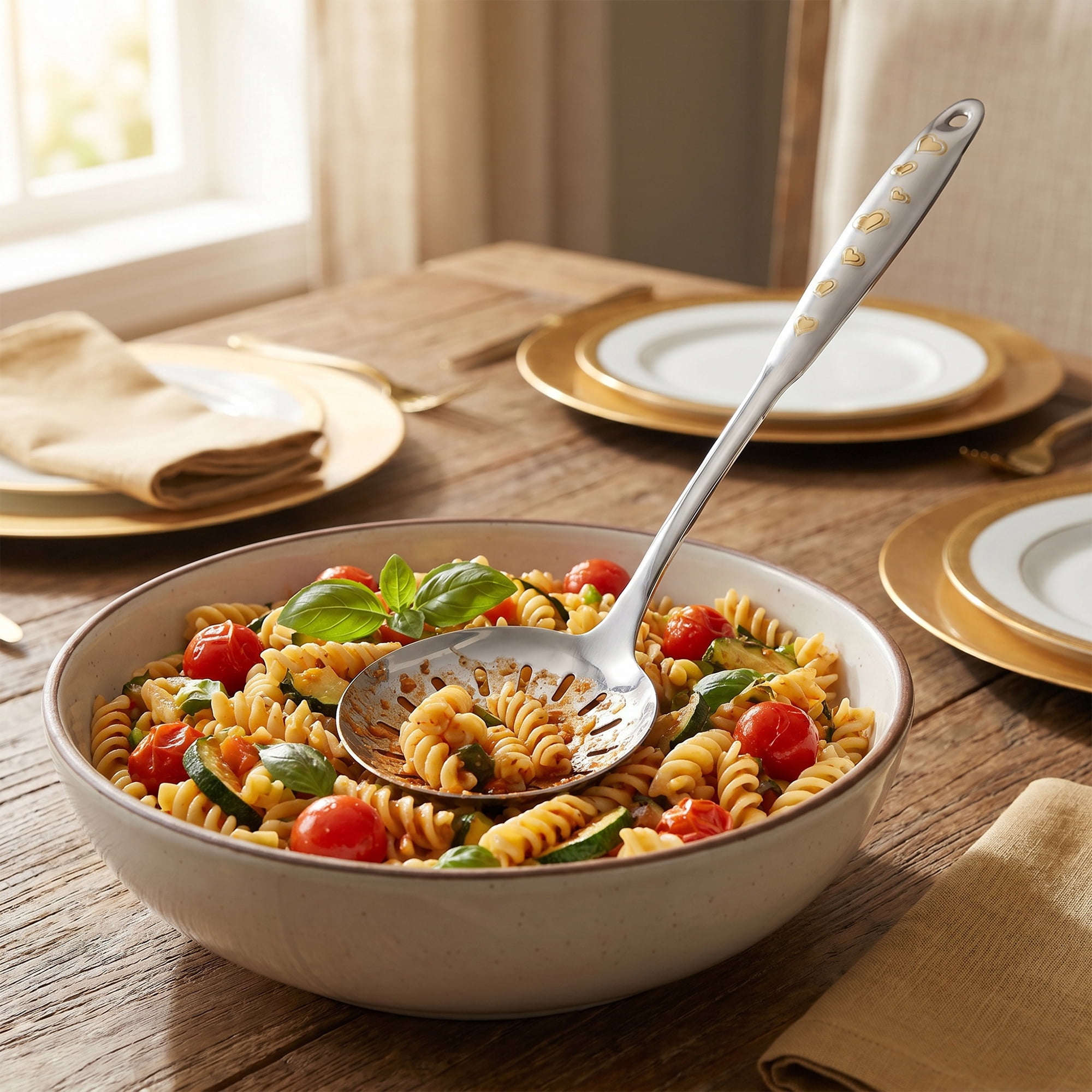 Unique Bargains Stainless Steel Non Stick Heat Resistant Spoon Slotted B 14.5" x 4.6"