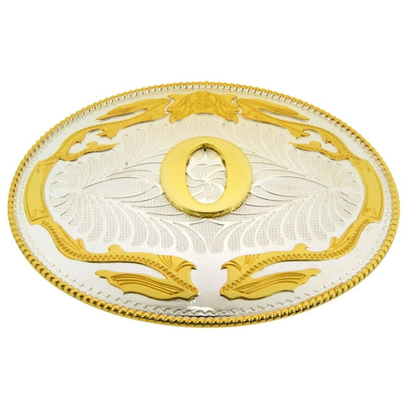 Big Initial O Letter Alphabet Belt Buckle Western Cowboy Rodeo Gold Silver Metal