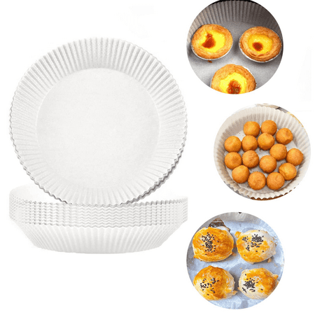 

Air Fryer Disposable Paper Liner - 50Pcs Non-Stick oil-proof Water-proof Food Grade Kitchen Round Baking Parchment Paper Sheets - Air Fryer Basket for Steamer Pan Microwave & Oven Accessories