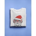 thumbnail image 3 of Christmas Hipster Bulldog. Sweatshirt Women -Image by Shutterstock, Female 5X-Large, 3 of 4