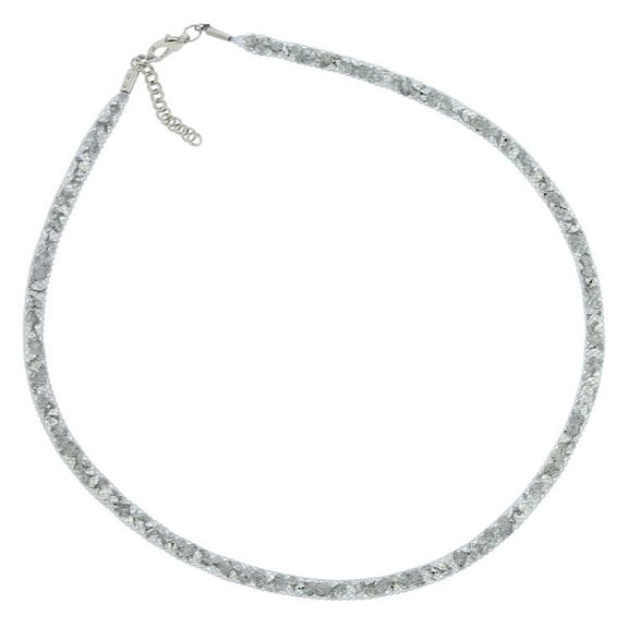 GlassOfVenice Thin Murano Glass Necklace Eleganza - Silver