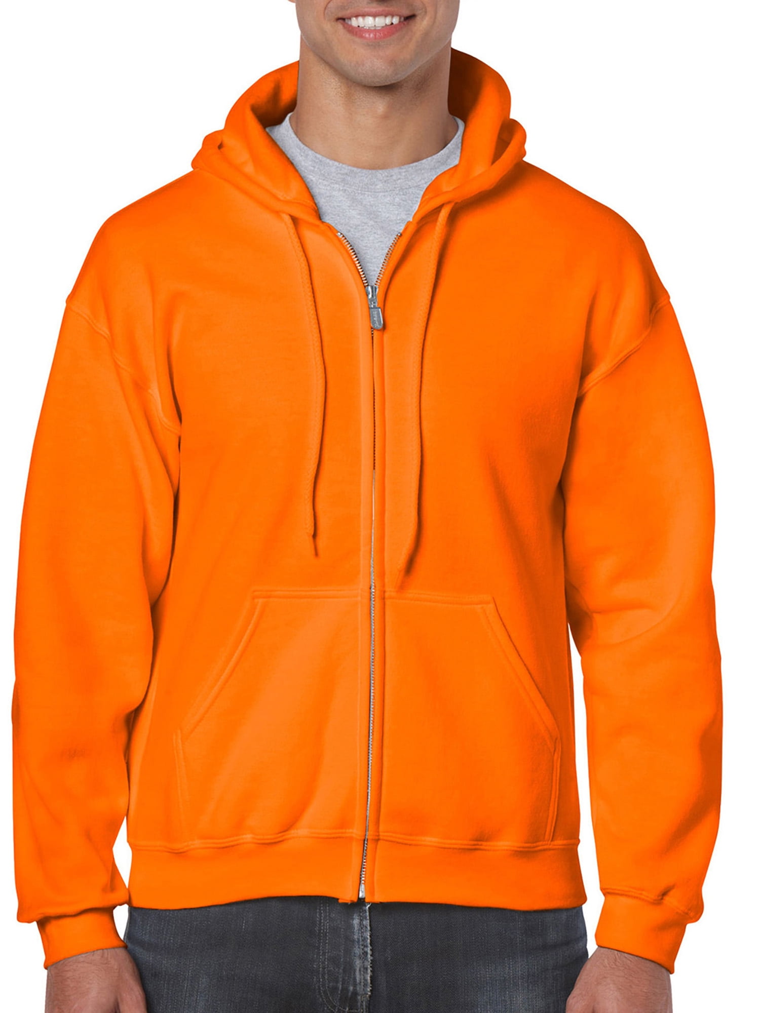 orange zip up hoodie mens