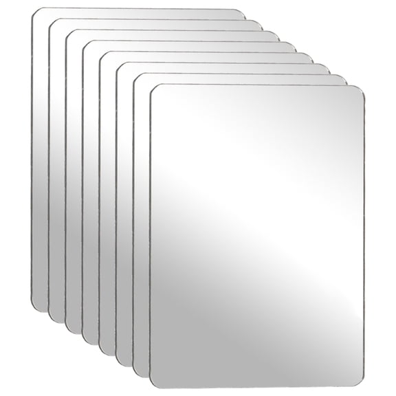 Uxcell 8Pcs Shatter Proof Acrylic Mirror, 1.Uxcell 6x1.2" Rectangle Round Corner Mirror(Self Adhesive, Safety, Shatterproof) Suited to Bathroom Science Home Gym Wall Decor
