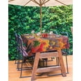 thumbnail image 3 of Fsddascl Red Orange Green Forest Outdoor Tablecloth - 60x84 Inch Rectangle Dining Table Cover, Fall Botanical Tree Maple Leaf Waterproof Outdoor Table Cloth with Umbrella Hole & Zipper for Patio, 3 of 7