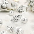 thumbnail image 4 of Lumiparty 65 pcs Christmas Ball Ornaments Set, Shatterproof Xmas Balls Decorative Hanging Ornaments, Tree Ornaments Assorted Set with Hooks for Xmas Tree Holiday Wreath Garland Swag Decor, Silver, 4 of 9