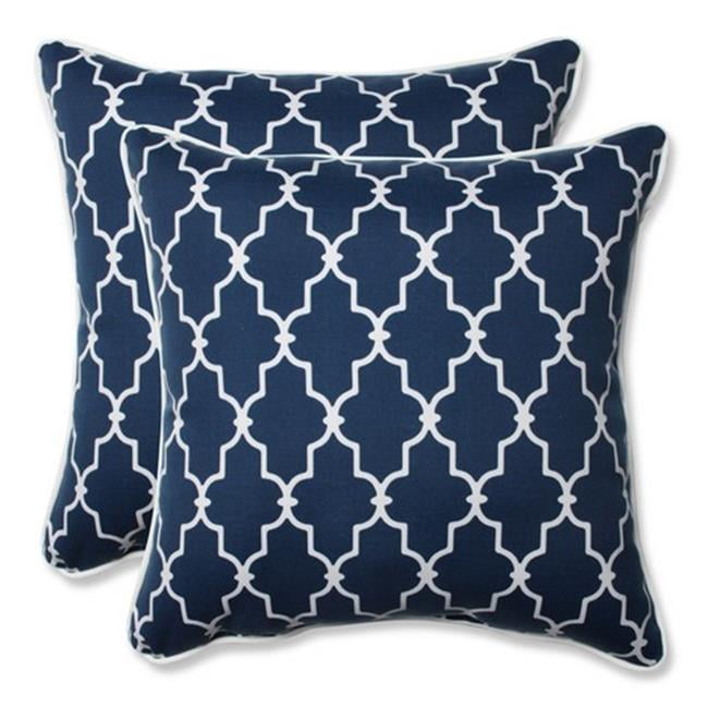 Pillow Perfect 593487 IndoorOutdoor Garden Gate Navy Blue
