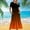 Orange, variant on Nrmvnmi Women's Summer Casual Tie Dye Short Sleeve Crewneck Dress Casual Flowy Tiered Maxi Beach Dress With Pockets Blue-S