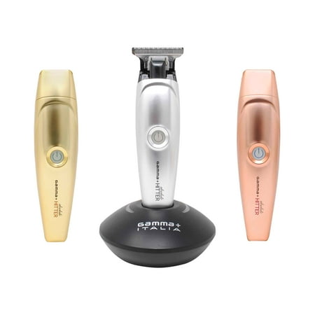 GAMMA+ Absolute Hitter Cordless Hair Trimmer with Modular Body Lids Included (Matte Chrome, Gold, & Rose Gold)