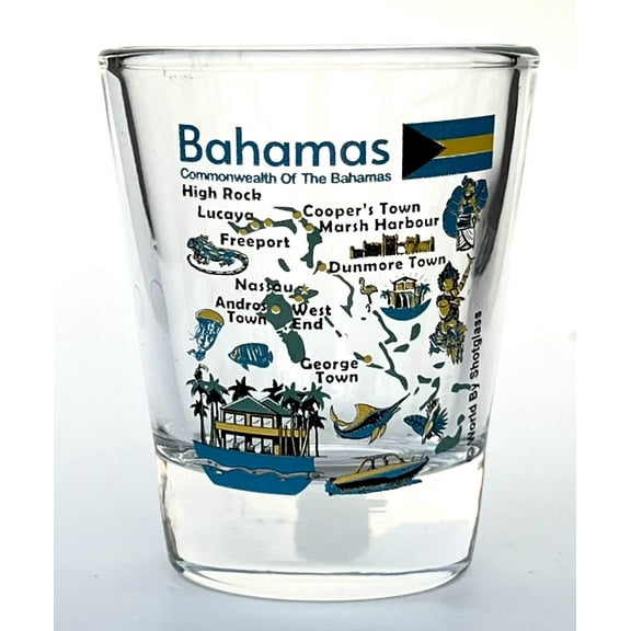Bahamas Landmarks and Icons Collage Shot Glass