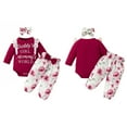 thumbnail image 4 of Gyratedream Newborn Baby Girl 3PCS Outfits Clothes Infant Girl Outfits Long Sleeve Ruffle Romper + Floral Pants + Headband Set, 4 of 8