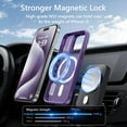 thumbnail image 4 of Magnetic Case for iPhone 15 Pro with Kicstand, Compatible with Magsafe, Built-in Camera Stash Stand, Military Protection, Skin Feeling Phone Case for iPhone 15 Pro 6.1inch, Deep Purple, 4 of 13