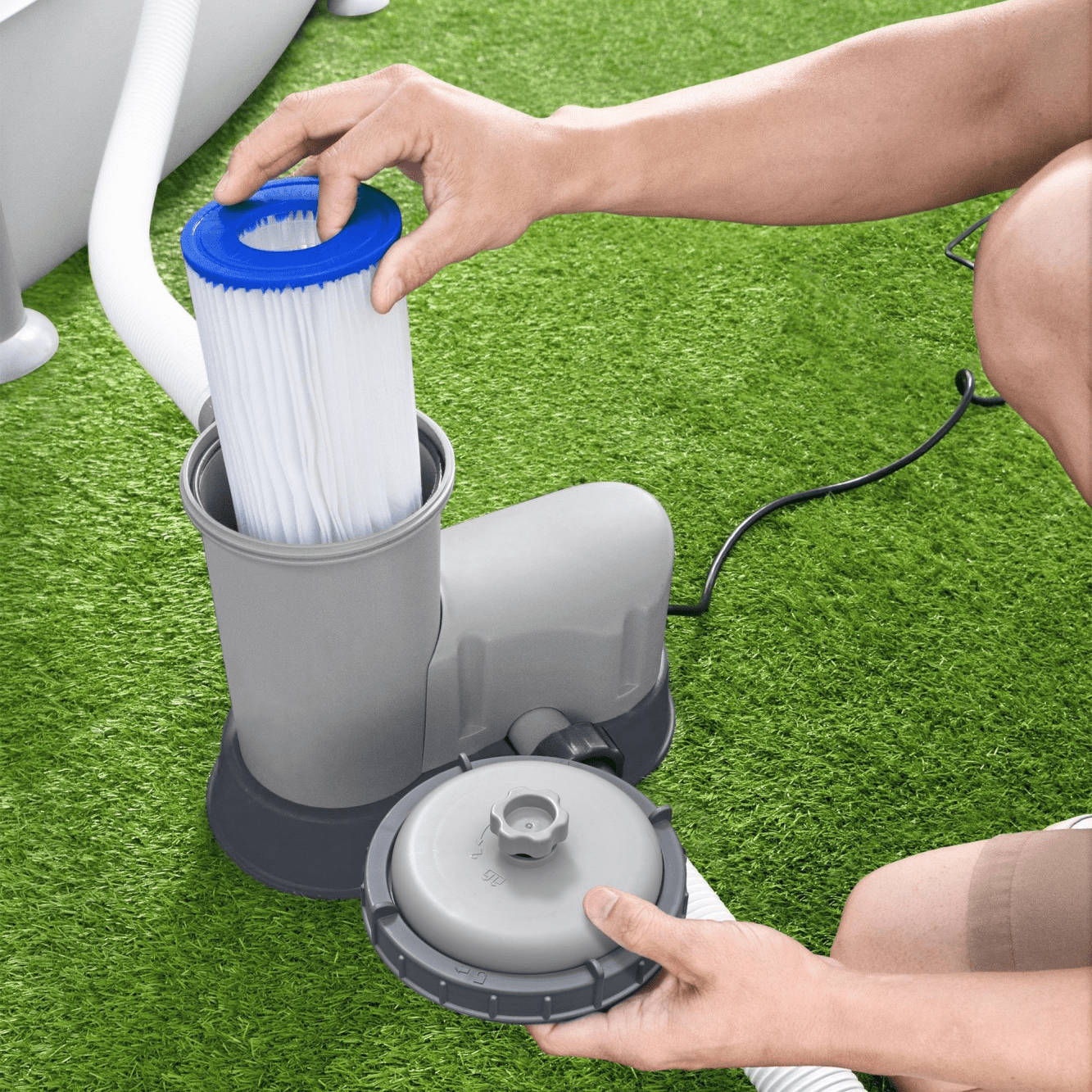 Bestway 58390E Flowclear 1500 GPH Filter Pump for Above Ground Pools