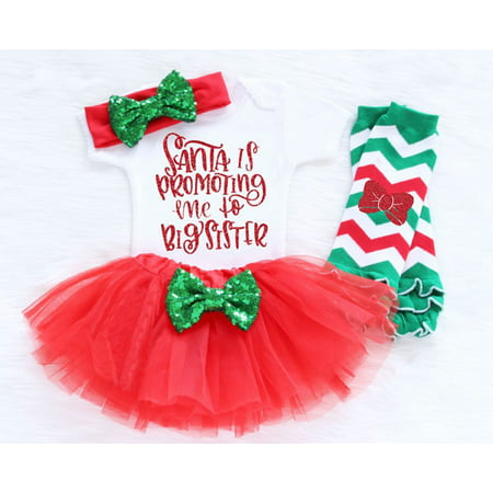 3pcs Toddler Girls Baby Kids Christmas Party Xmas Tutu Fancy Dress Outfits 3-24M