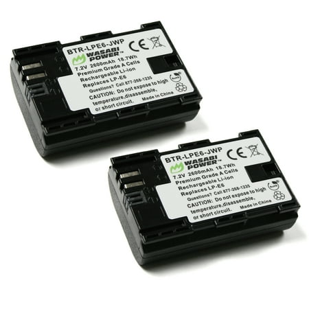 Image of Wasabi Power Battery (2-Pack) for Canon LP-E6 LP-E6N