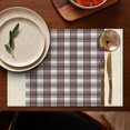 thumbnail image 5 of Brown and White Checkerboard Checkered Pattern Summer Placemats Table Placemats Set Of 4-Linen Kitchen Washable Placemats Table Mats 11.8"x17.7" Non-Slip Heat Resistant, 5 of 6