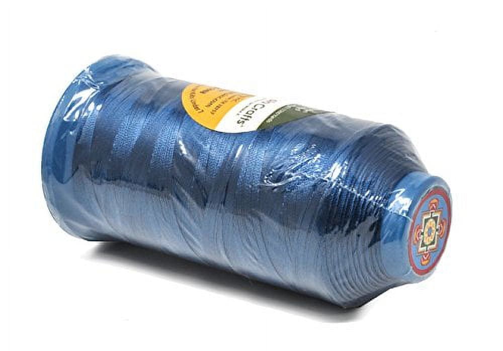 Mandala Crafts Bonded Nylon Thread for Sewing Leather, Upholstery, Jeans  and Weaving Hair; Heavy-Duty; 1500 Yards Size 69 T70 (Airforce Blue) 