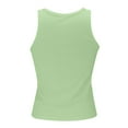 thumbnail image 3 of YOTMKGDO Tank Tops for Women 2024, Crew Neck Tank Top Blouse Women Racerback Slim Top Knit Ribbed Shirt Women's Blouse Sleeveless (Green, S), 3 of 6