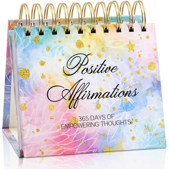 Motivational Desk Calendar, Standing Flip Perpetual Desk Calendar with Inspirational Quotes - Page a Day Positive Daily Affirmations - Desk Decor for Office School home, Desk Accessories (A)