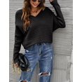 thumbnail image 4 of Solid Color Ribbed Sweater Black Small, 4 of 4
