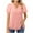 Pink, variant on Womens Dressy Chiffon Blouses Summer Puff Petal Short Sleeve Shirts V Neck Casual Work Tops