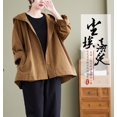 thumbnail image 3 of Women's Casual Long Sleeves Hooded Jackets Button Down Lightweight Oversized Coat with Pockets, 3 of 5