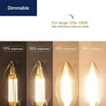 thumbnail image 4 of Diodesy- Pack of 4 LED5B11/30K/FIL/E12/3 LED Chandelier Filament Light Bulb, Fully Compatible Dimming, 5W (60 Watts Equiv), 3000K Soft White, Dimmable, 500 Lumens, B11 for Ceiling Fan Lights/Pendant, 4 of 7