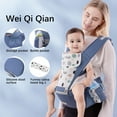 thumbnail image 2 of Multifunctional Newborn Baby Carrier Sling Wrap Versatile Backpack Front Back, 2 of 9