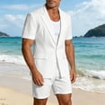 thumbnail image 6 of Miqool Men's 2-Piece Shorts Suits Slim Fit Short Sleeve Blazer Jacket and Shorts Set Casual Prom Summer Beach Wedding Tuxedos, 6 of 9